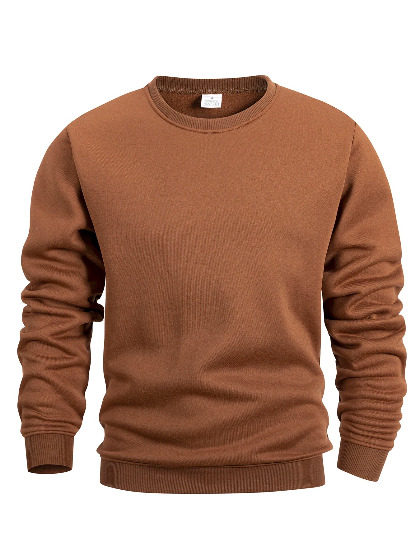 Men's Crew Neck Sweatshirts Solid Color Sweatwear Spring Outdoor Casual Daily Long Sleeve Pullover Hoodie Man Sportswear - PratSN