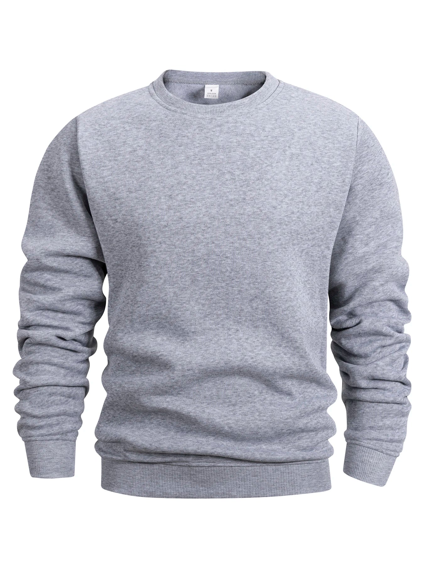 Men's Crew Neck Sweatshirts Solid Color Sweatwear Spring Outdoor Casual Daily Long Sleeve Pullover Hoodie Man Sportswear - PratSN