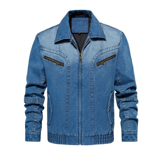 Men's Denim Jacket - Multi - Pocket Design, Spring & Autumn Outerwear - PratSN