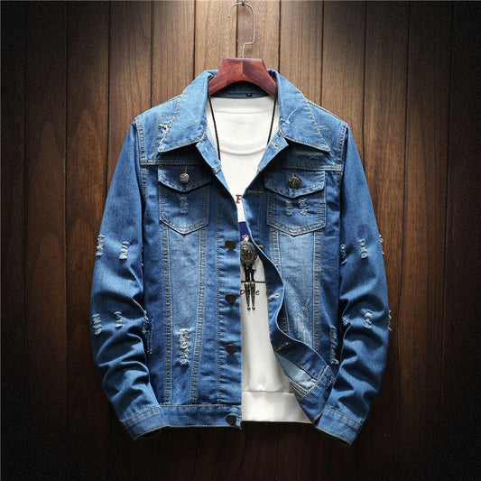 Men's Denim Jacket Youth Slim Jacket Plus Size Casual Jacket - PratSN