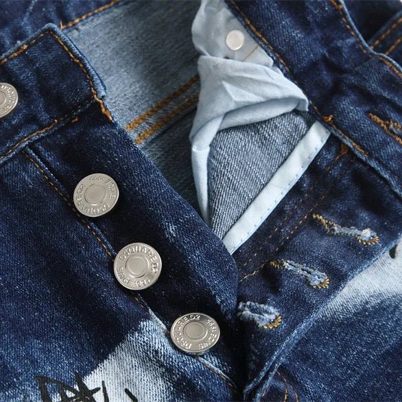 Men's Denim Jeans Casual Washed Knitted Winter Streetwear Ripped Holey Stonewashed Straight for Autumn/Summer - PratSN