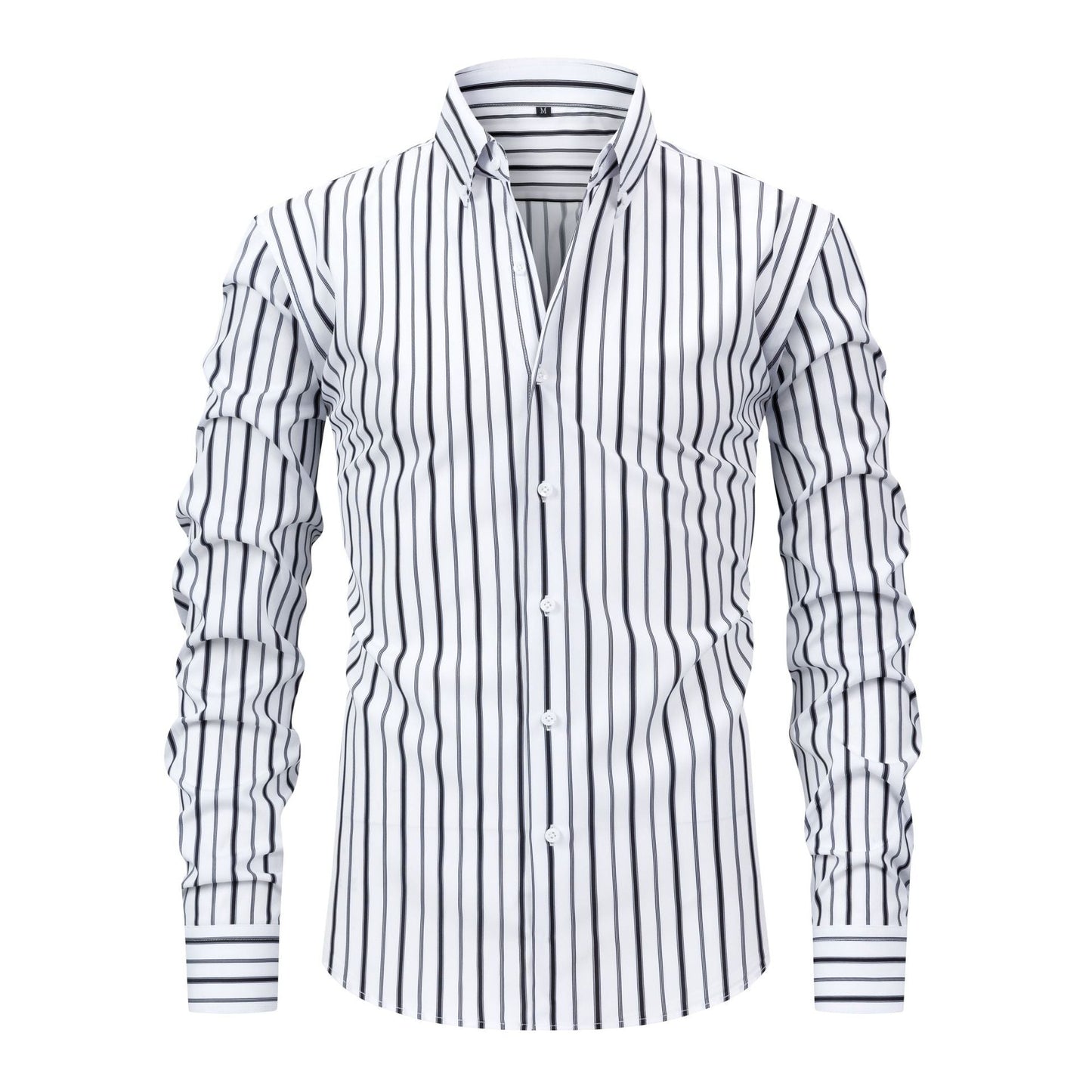 Men's Digital Printed Striped Long - sleeved Lapel Shirt - PratSN