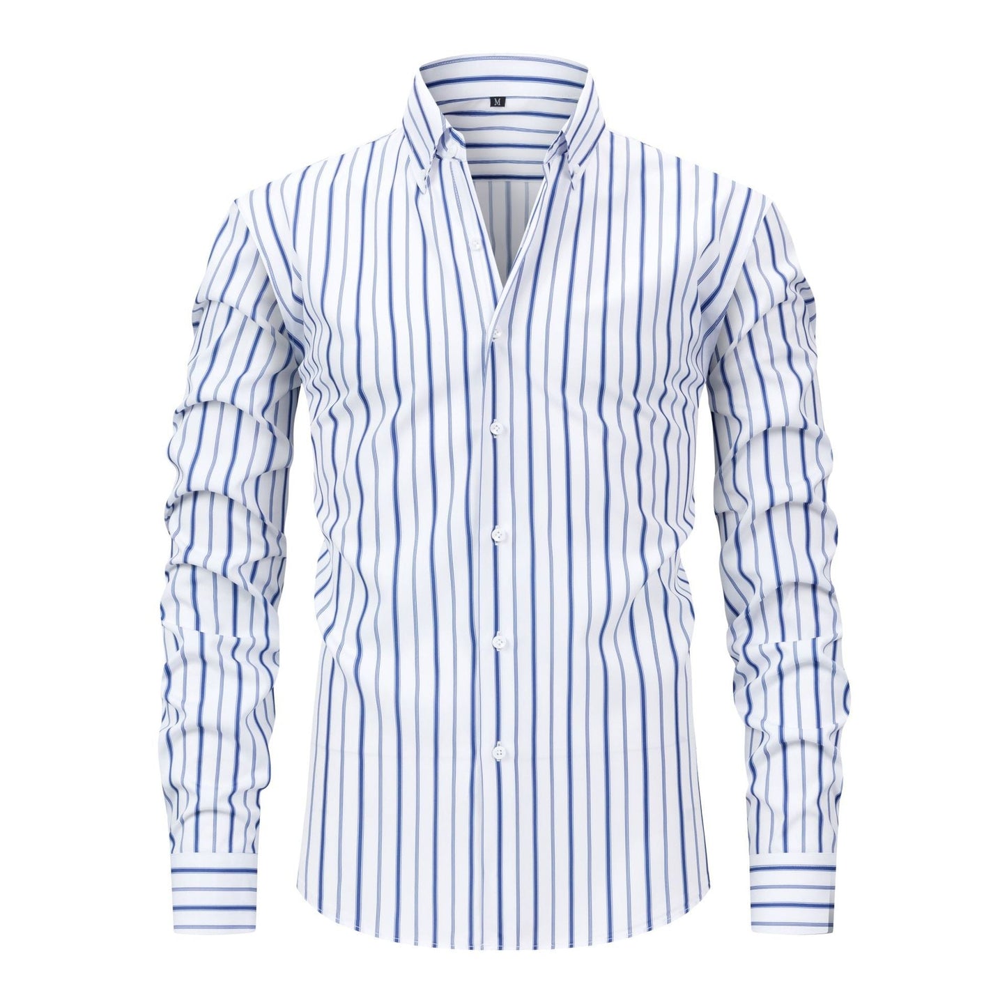 Men's Digital Printed Striped Long - sleeved Lapel Shirt - PratSN