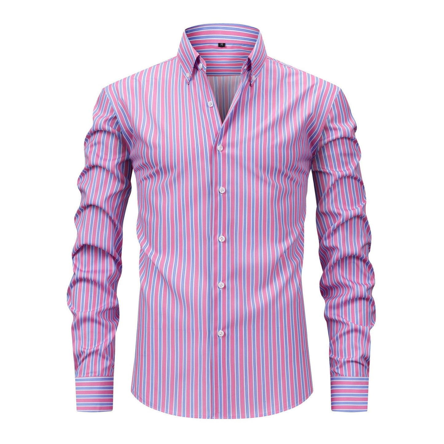 Men's Digital Printed Striped Long - sleeved Lapel Shirt - PratSN