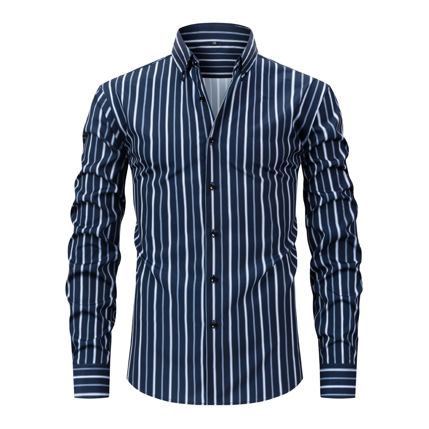 Men's Digital Printed Striped Long - sleeved Lapel Shirt - PratSN