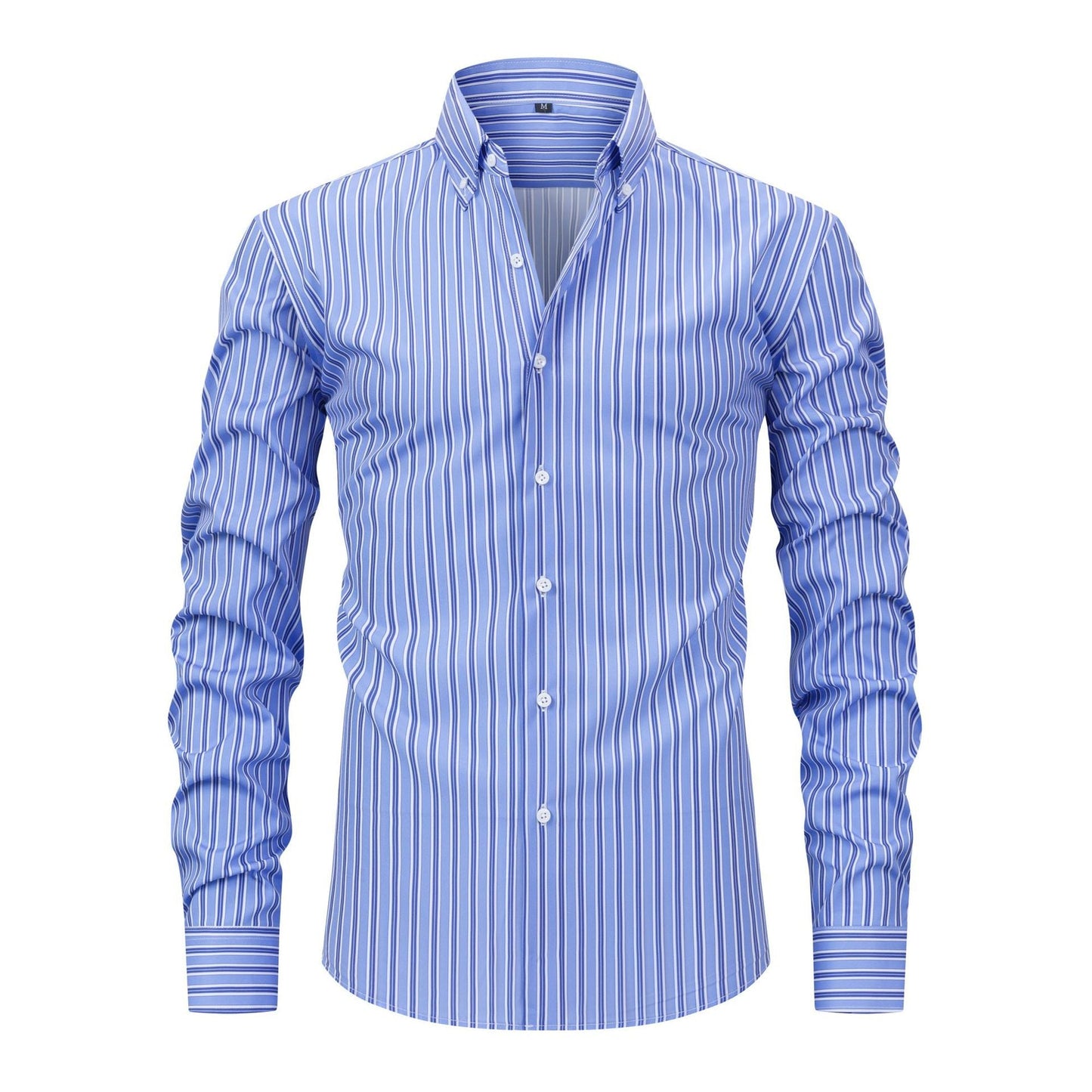 Men's Digital Printed Striped Long - sleeved Lapel Shirt - PratSN