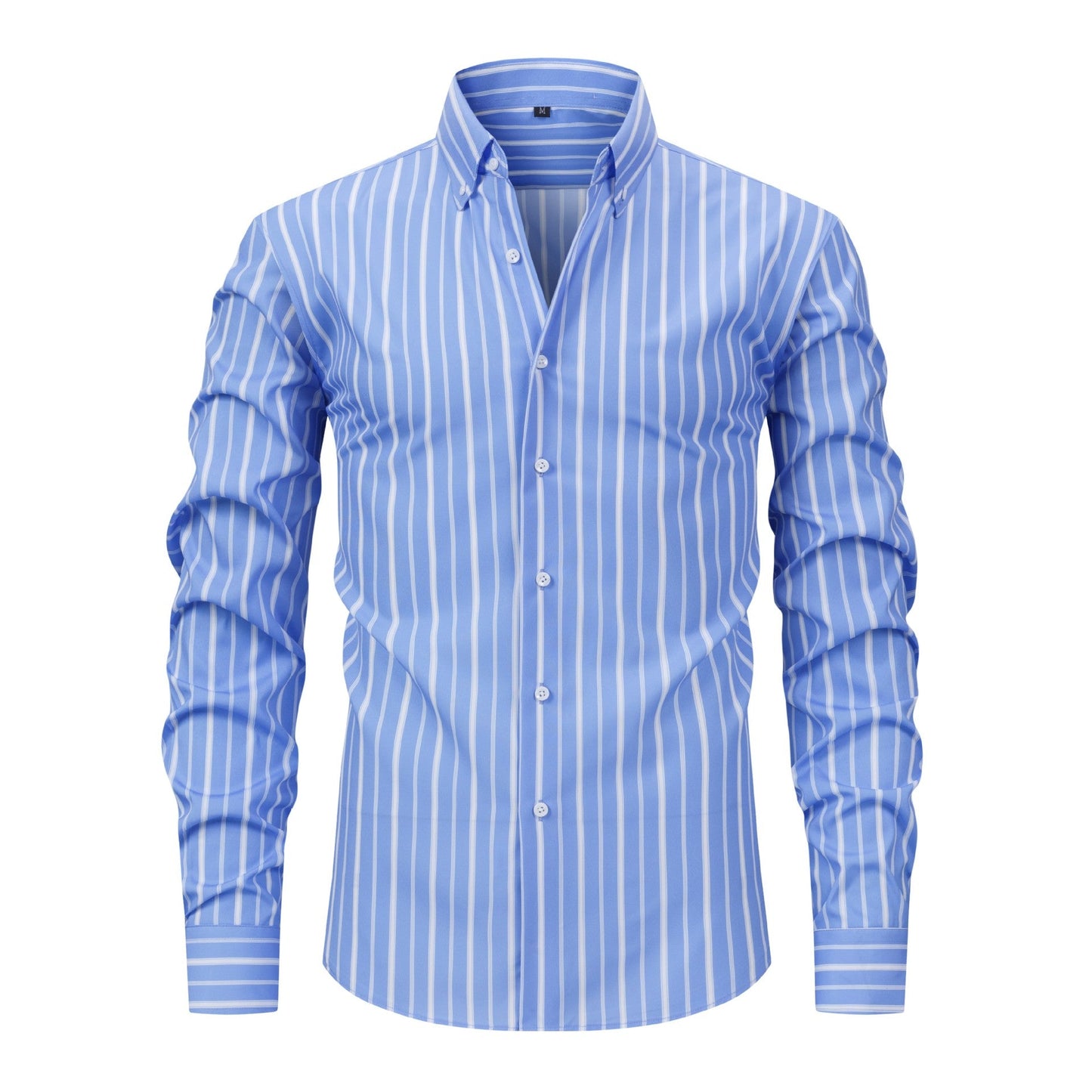 Men's Digital Printed Striped Long - sleeved Lapel Shirt - PratSN