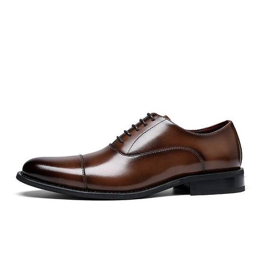 Men's Dress Shoes Inner Height Increasing Leather Shoes British Style - PratSN