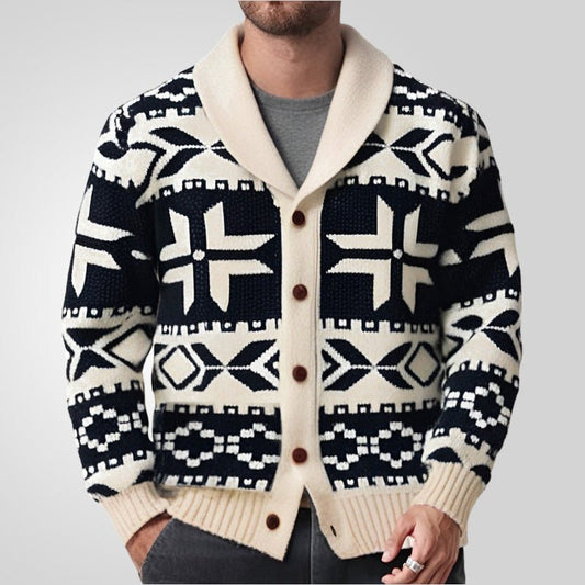 Men's European And American Retro Heavy - duty Jacquard Sweater - PratSN