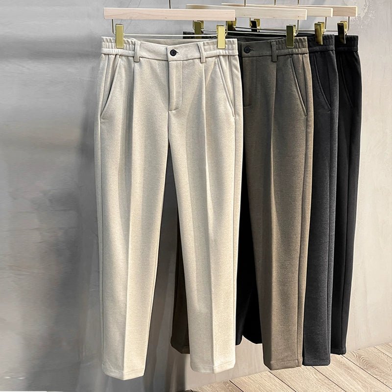 Men's Fall and Winter Straight Suit Pants Trousers Suit Pants\Hettich Cropped Casual Pants - PratSN