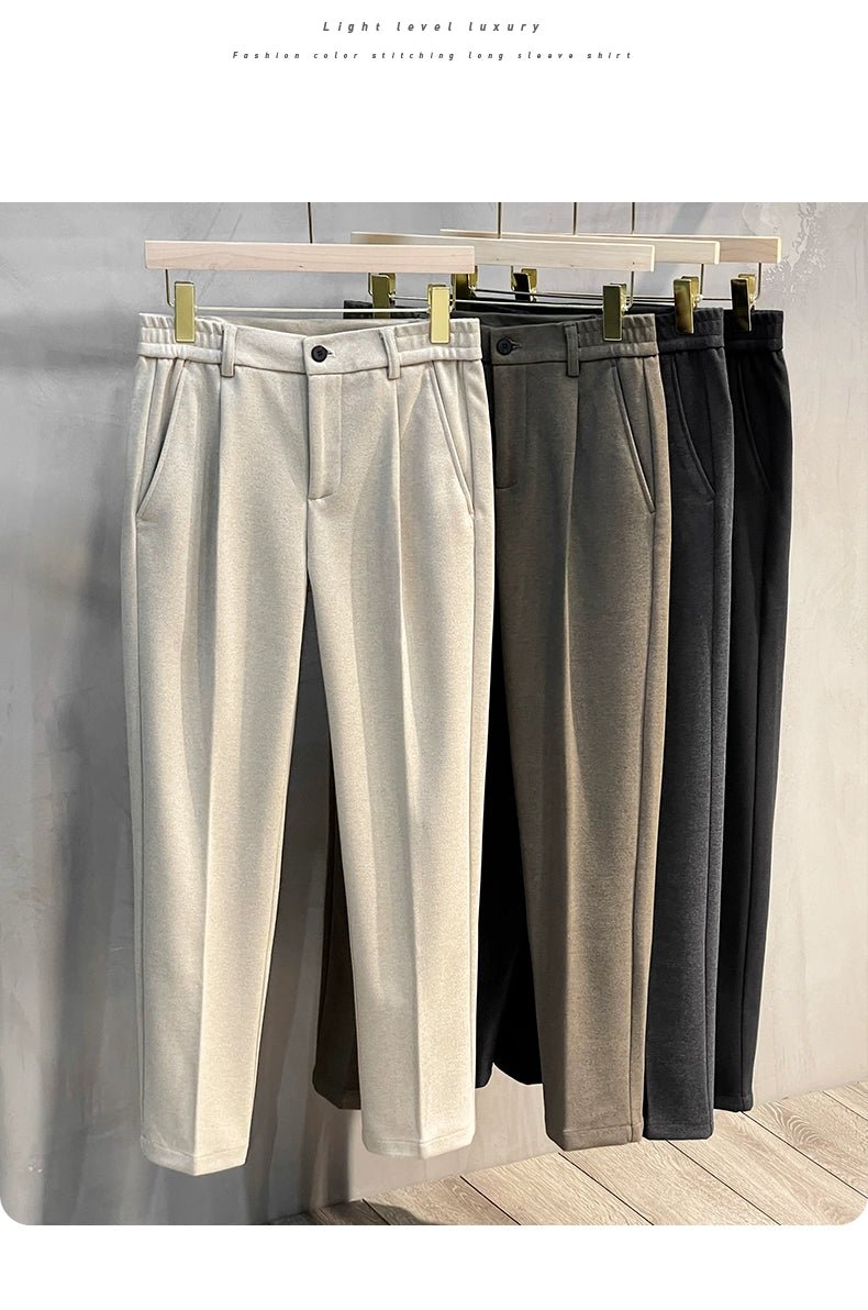Men's Fall and Winter Straight Suit Pants Trousers Suit Pants\Hettich Cropped Casual Pants - PratSN