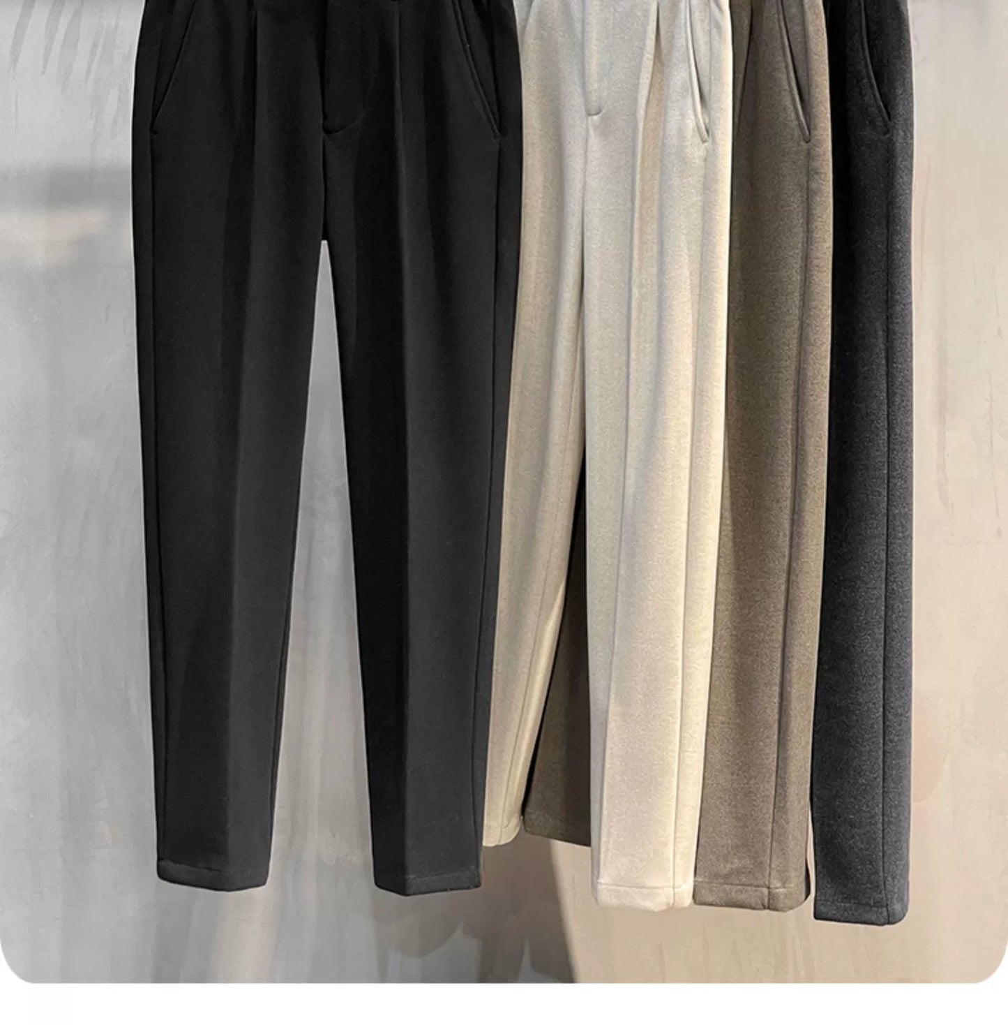Men's Fall and Winter Straight Suit Pants Trousers Suit Pants\Hettich Cropped Casual Pants - PratSN
