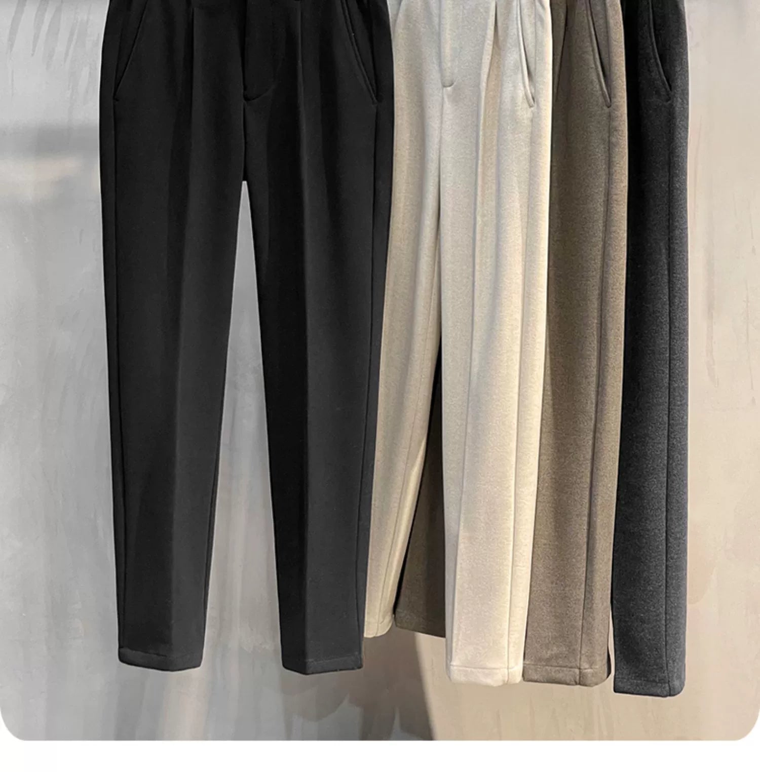 Men's Fall and Winter Straight Suit Pants Trousers Suit Pants\Hettich Cropped Casual Pants - PratSN