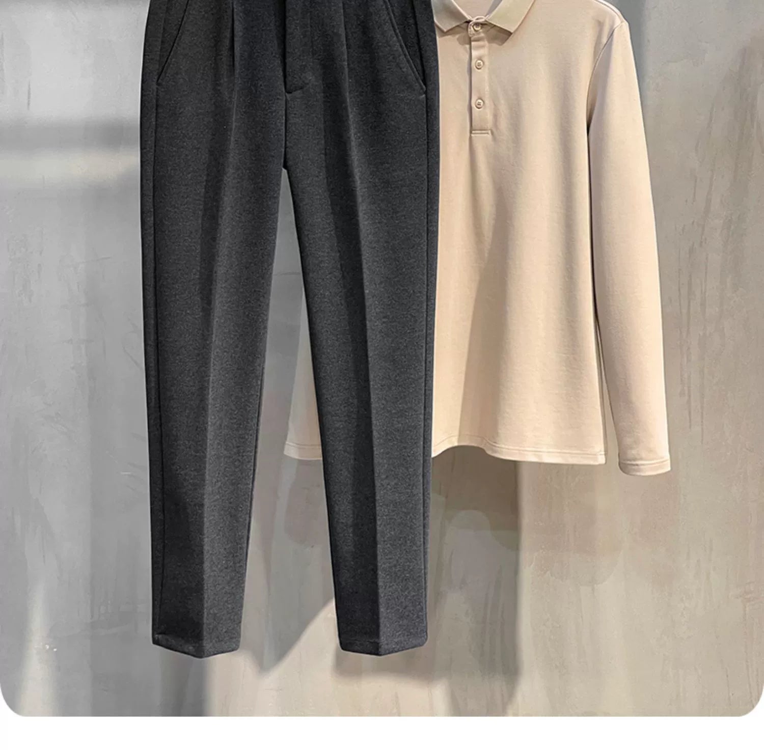 Men's Fall and Winter Straight Suit Pants Trousers Suit Pants\Hettich Cropped Casual Pants - PratSN