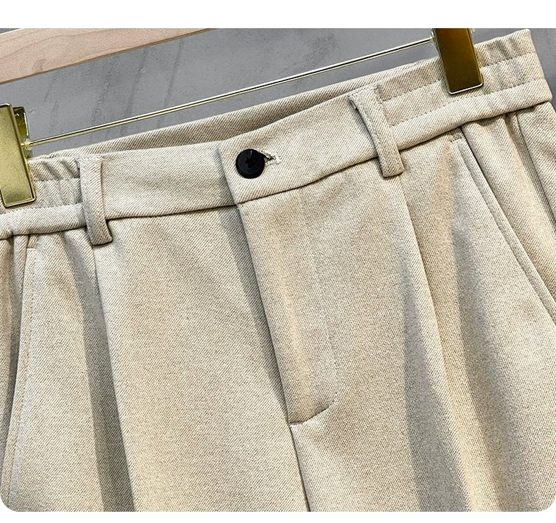 Men's Fall and Winter Straight Suit Pants Trousers Suit Pants\Hettich Cropped Casual Pants - PratSN