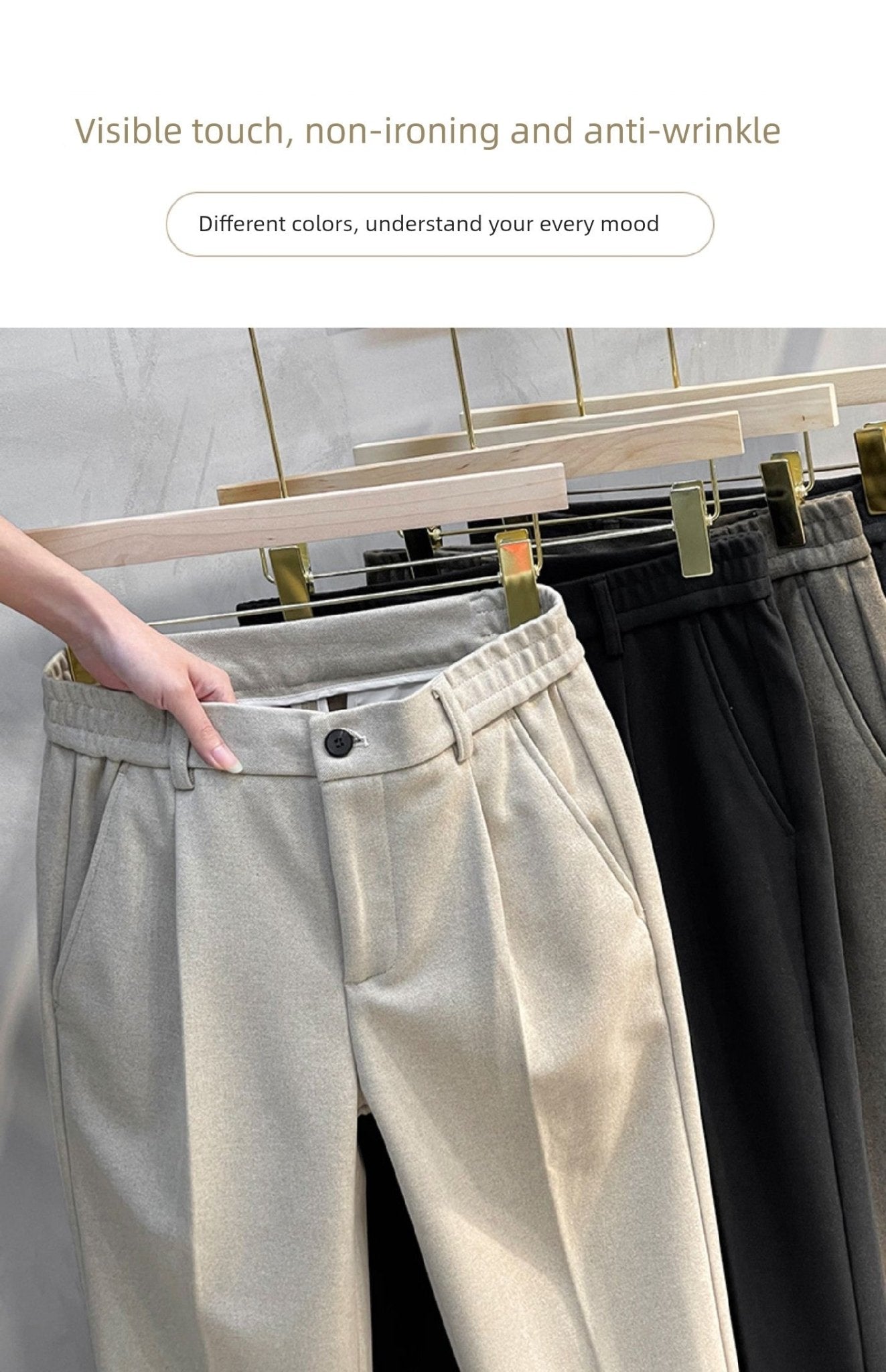 Men's Fall and Winter Straight Suit Pants Trousers Suit Pants\Hettich Cropped Casual Pants - PratSN