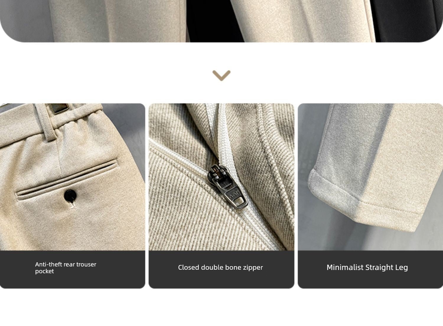 Men's Fall and Winter Straight Suit Pants Trousers Suit Pants\Hettich Cropped Casual Pants - PratSN