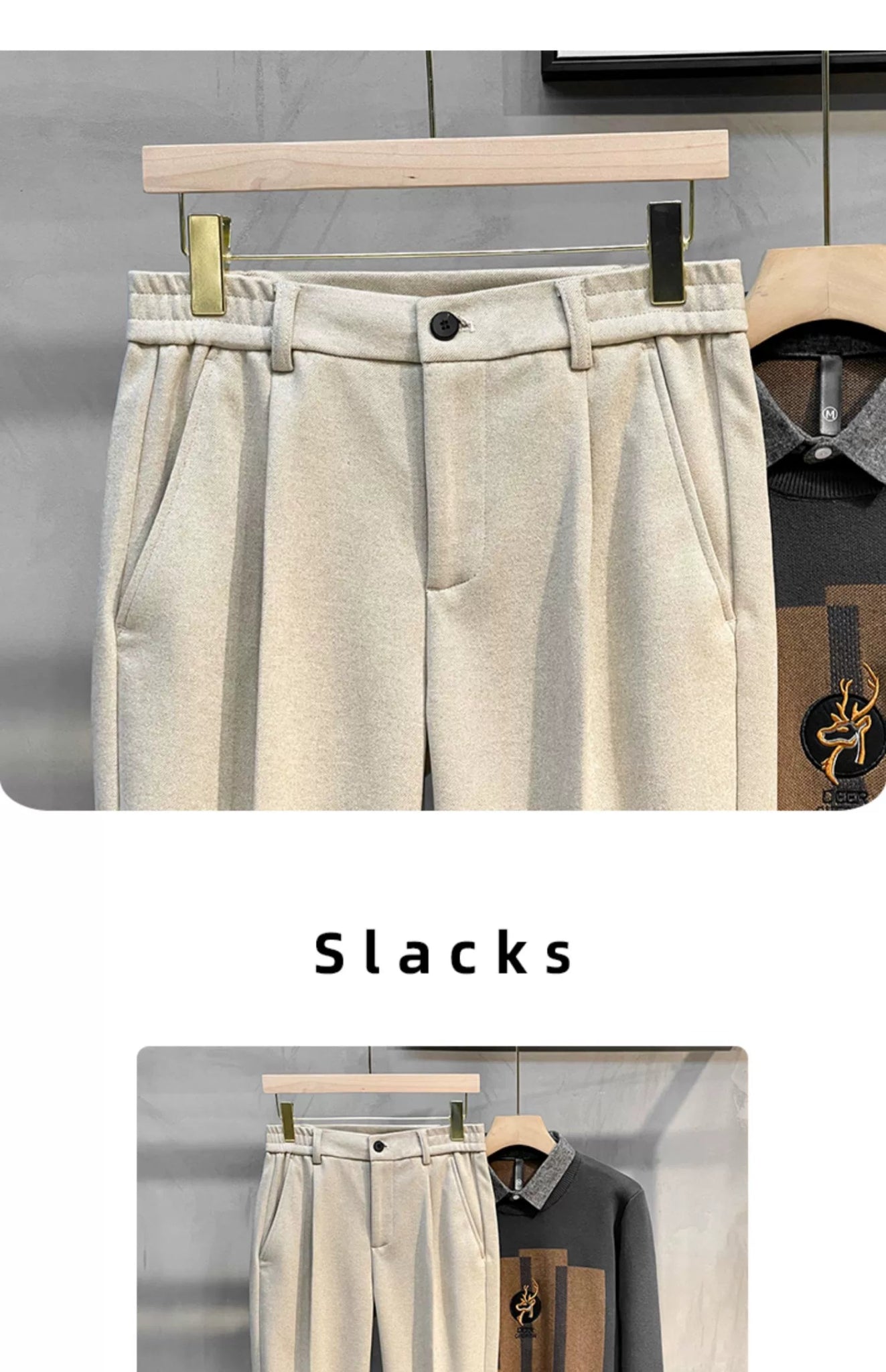 Men's Fall and Winter Straight Suit Pants Trousers Suit Pants\Hettich Cropped Casual Pants - PratSN