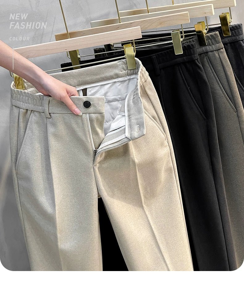 Men's Fall and Winter Straight Suit Pants Trousers Suit Pants\Hettich Cropped Casual Pants - PratSN