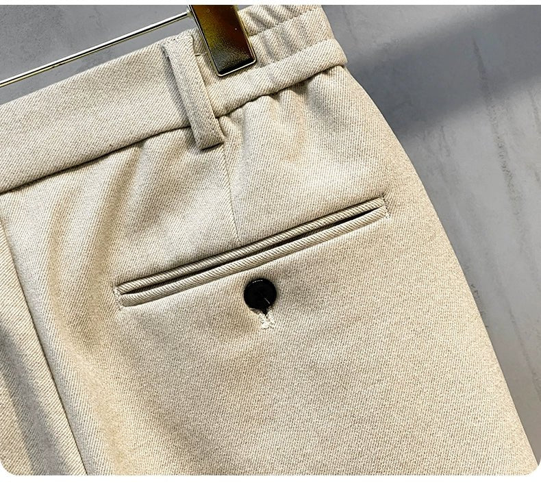 Men's Fall and Winter Straight Suit Pants Trousers Suit Pants\Hettich Cropped Casual Pants - PratSN