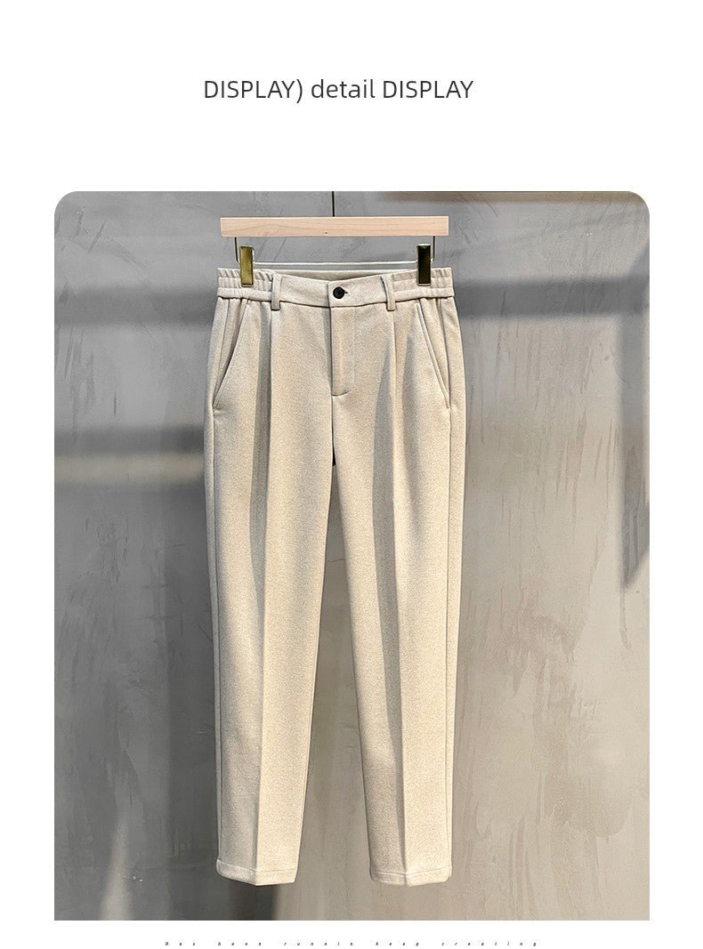 Men's Fall and Winter Straight Suit Pants Trousers Suit Pants\Hettich Cropped Casual Pants - PratSN
