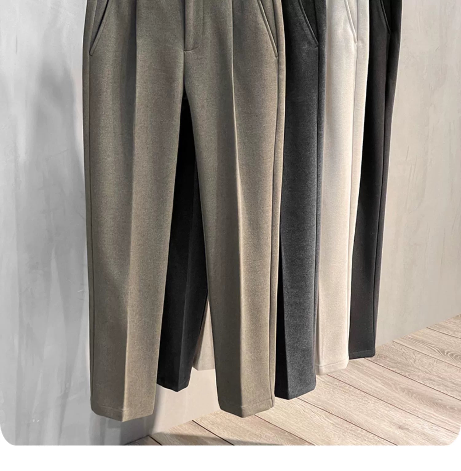 Men's Fall and Winter Straight Suit Pants Trousers Suit Pants\Hettich Cropped Casual Pants - PratSN