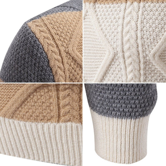 Men's Fall Winter Color Matching Sweater - PratSN