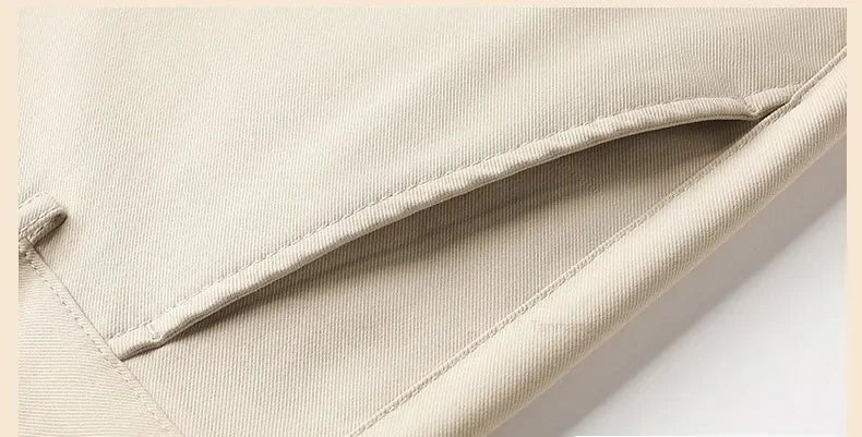 Men's Fashion Casual Pants Classic Style Business Straight Brand Fashion Anti - wrinkle Trousers Solid Color ArmyGreen Beige Khaki - PratSN