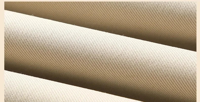 Men's Fashion Casual Pants Classic Style Business Straight Brand Fashion Anti - wrinkle Trousers Solid Color ArmyGreen Beige Khaki - PratSN