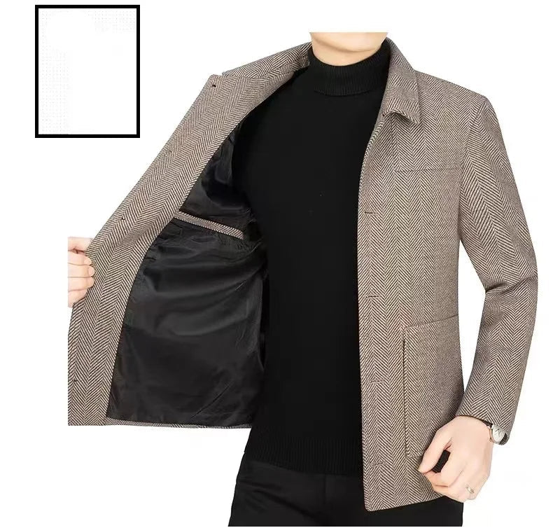 Men's Fashion Spring New Casual Lapel Jacket 2025 High Quality Handsome Business Top for Middle - aged Dad Suit - PratSN