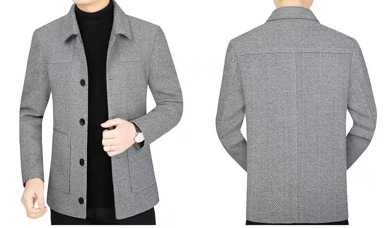 Men's Fashion Spring New Casual Lapel Jacket 2025 High Quality Handsome Business Top for Middle - aged Dad Suit - PratSN