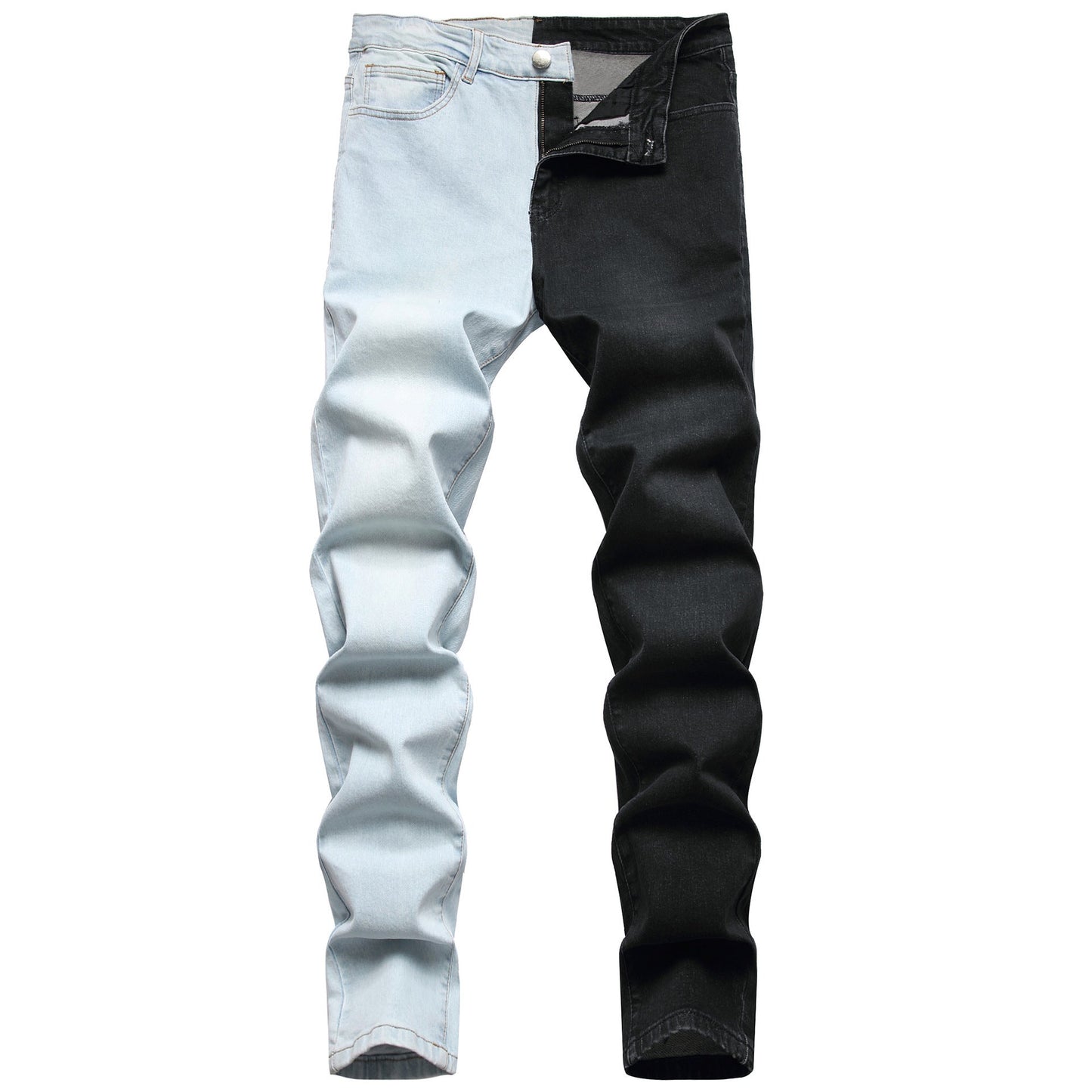 Men's Fashion Stitching Two - color Trend Stretch Jeans - PratSN