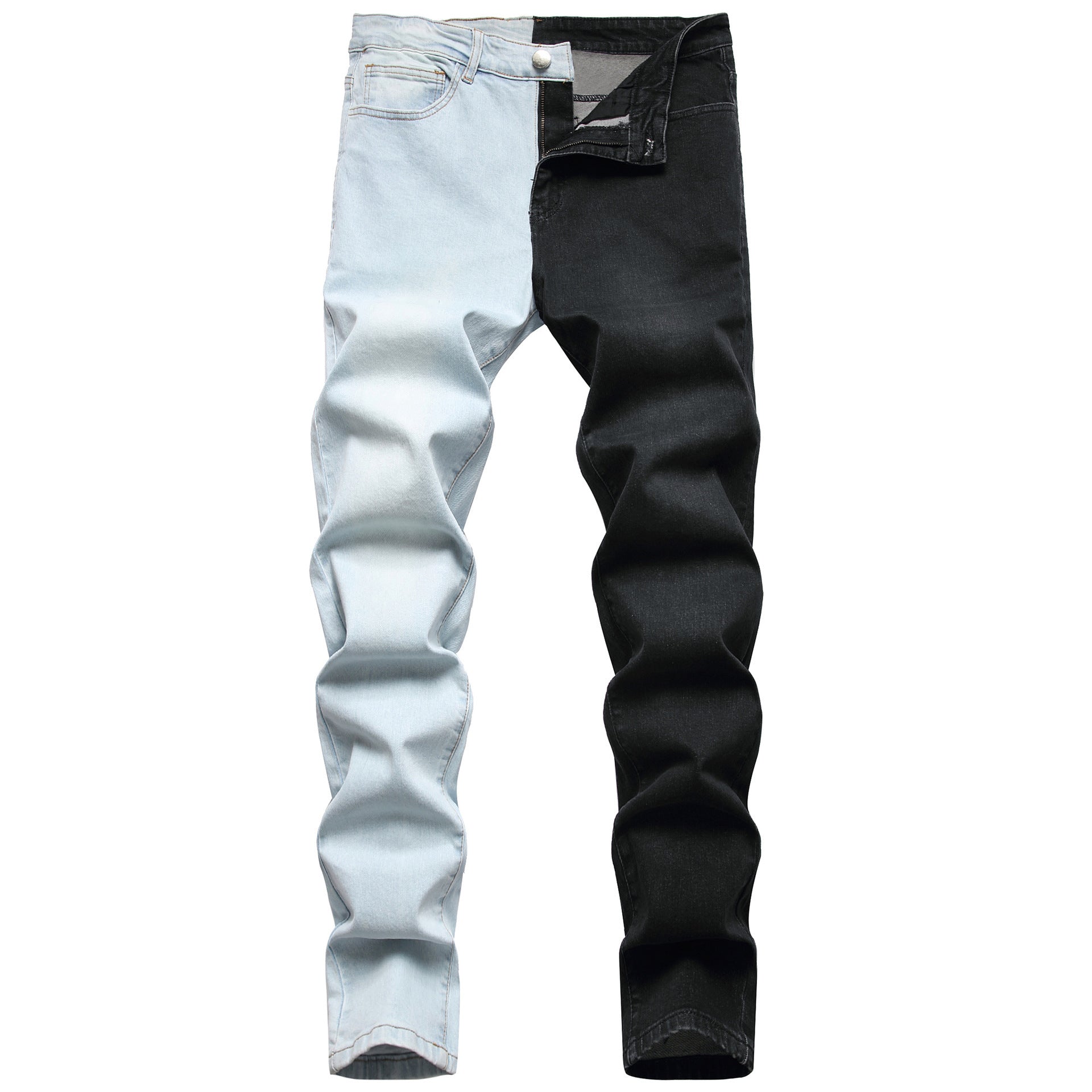 Men's Fashion Stitching Two - color Trend Stretch Jeans - PratSN
