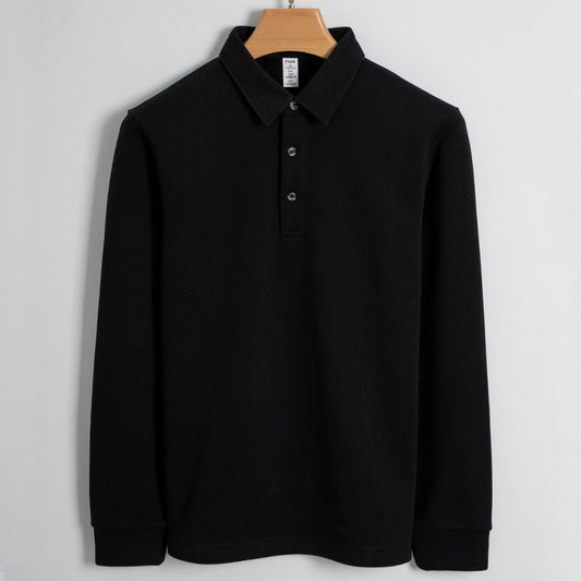 Men's Fleece - lined Thickened Cotton Stretch Keep Warm Polo Shirt - PratSN