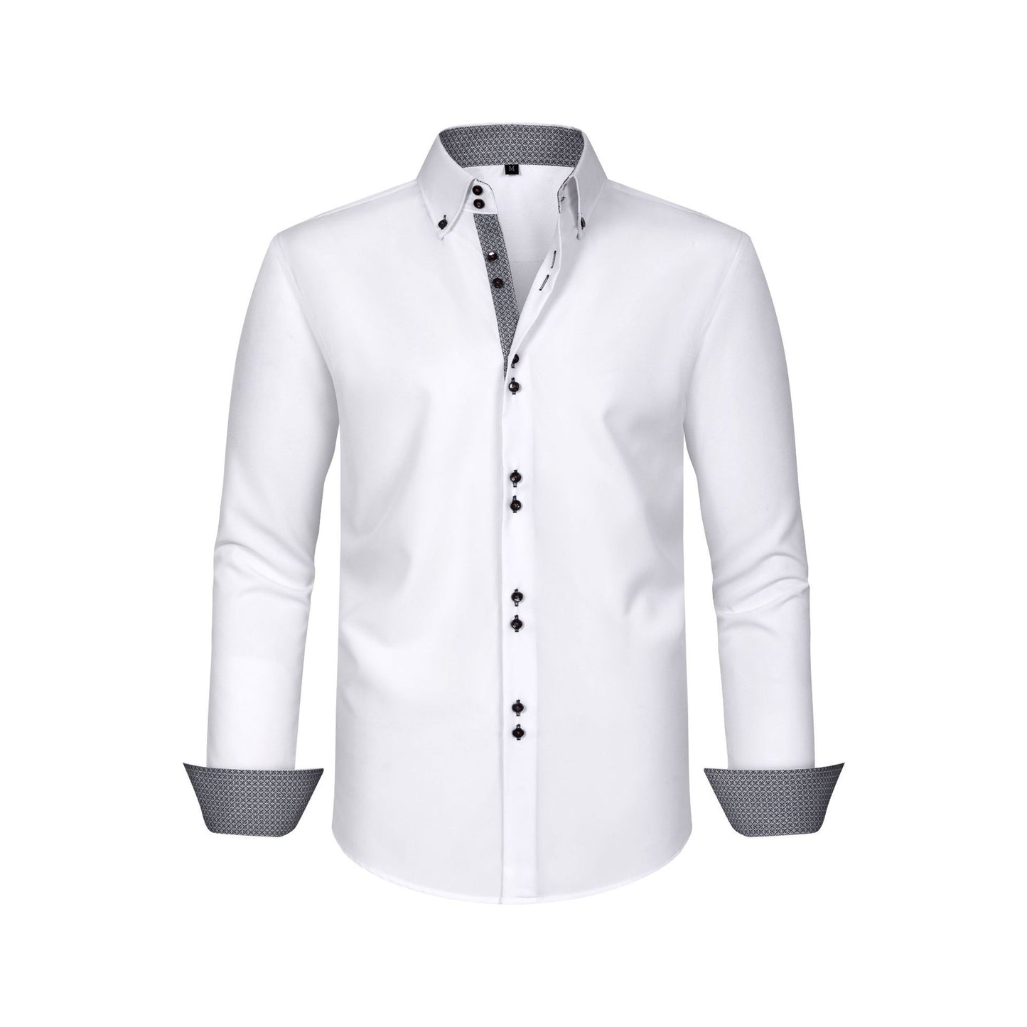 Mens Four - Way Stretch Polka - Dot Colorblock Shirt - PratSN