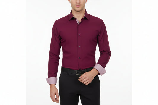 Mens Four - Way Stretch Polka - Dot Colorblock Shirt - PratSN