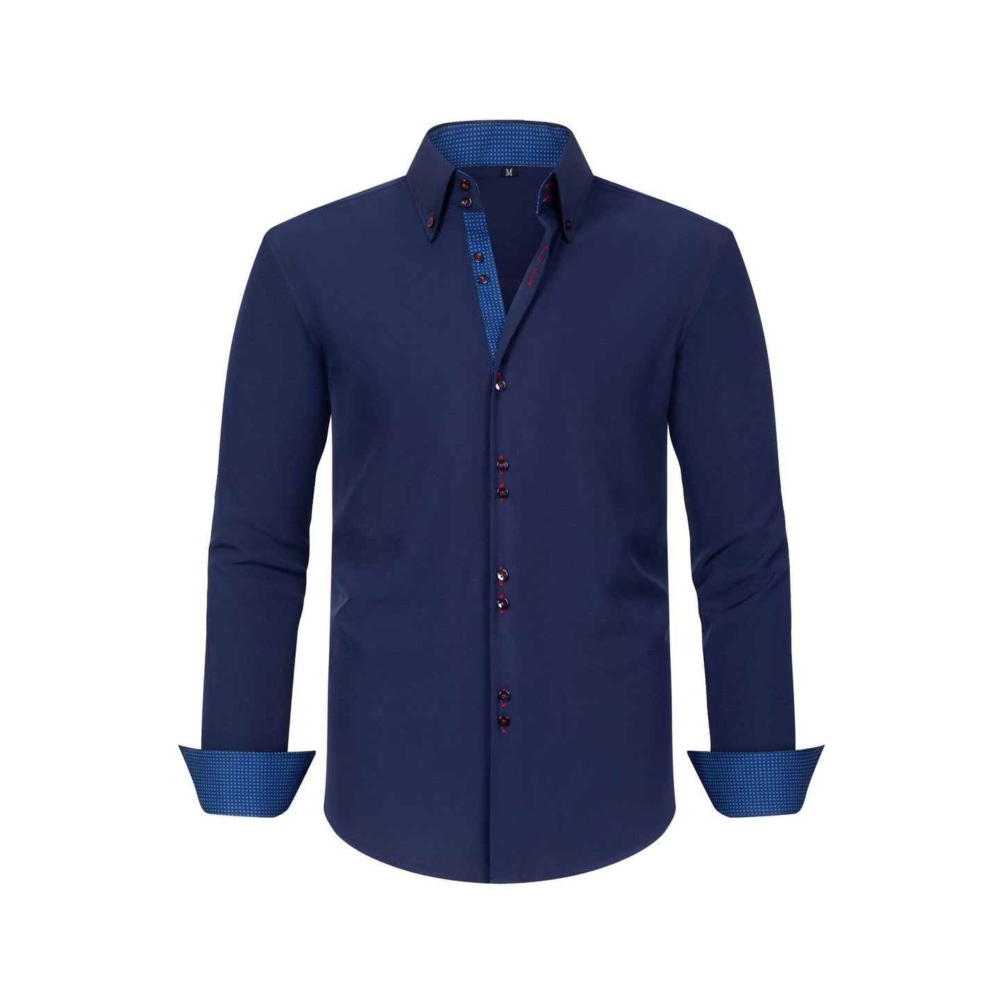 Mens Four - Way Stretch Polka - Dot Colorblock Shirt - PratSN