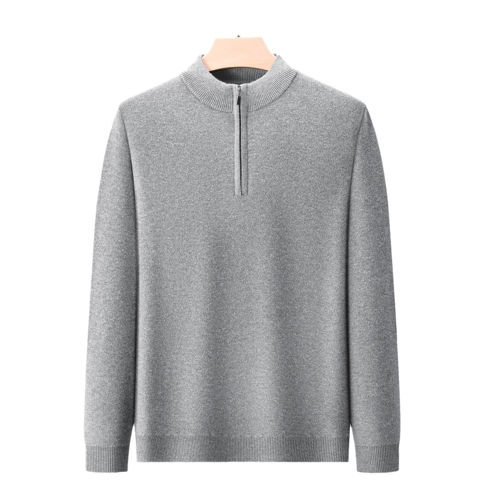 Men's Half - high Collar Zipper Sweater Thickened Keep Warm Sweater - PratSN