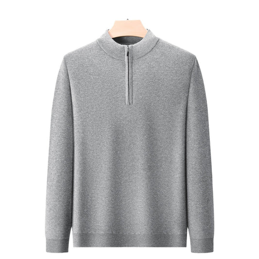 Men's Half - high Collar Zipper Sweater Thickened Keep Warm Sweater - PratSN