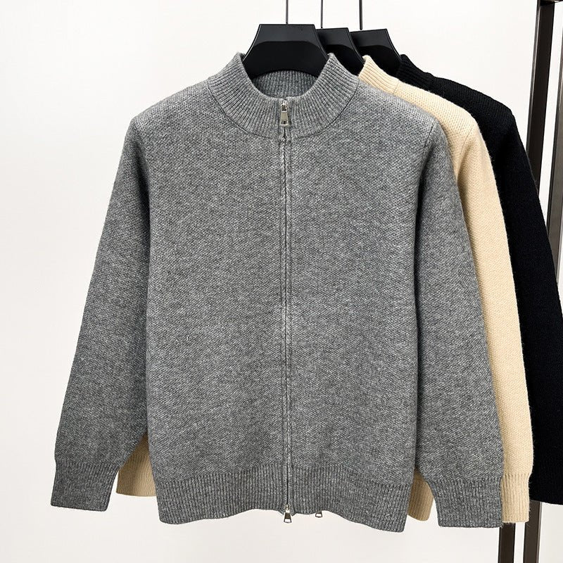 Men's High - end Stand Collar Knitted Zipper Cardigan - PratSN