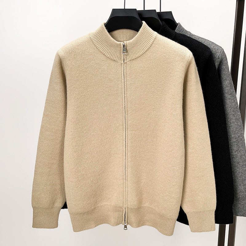 Men's High - end Stand Collar Knitted Zipper Cardigan - PratSN