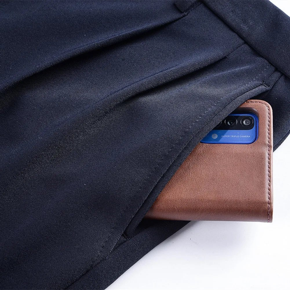 Men's High Waist Wool Cashmere Suit Pants Double Pleated Winter Autumn Dress Trousers for Male Formal Business Size 29 - 50 52 54 56 - PratSN