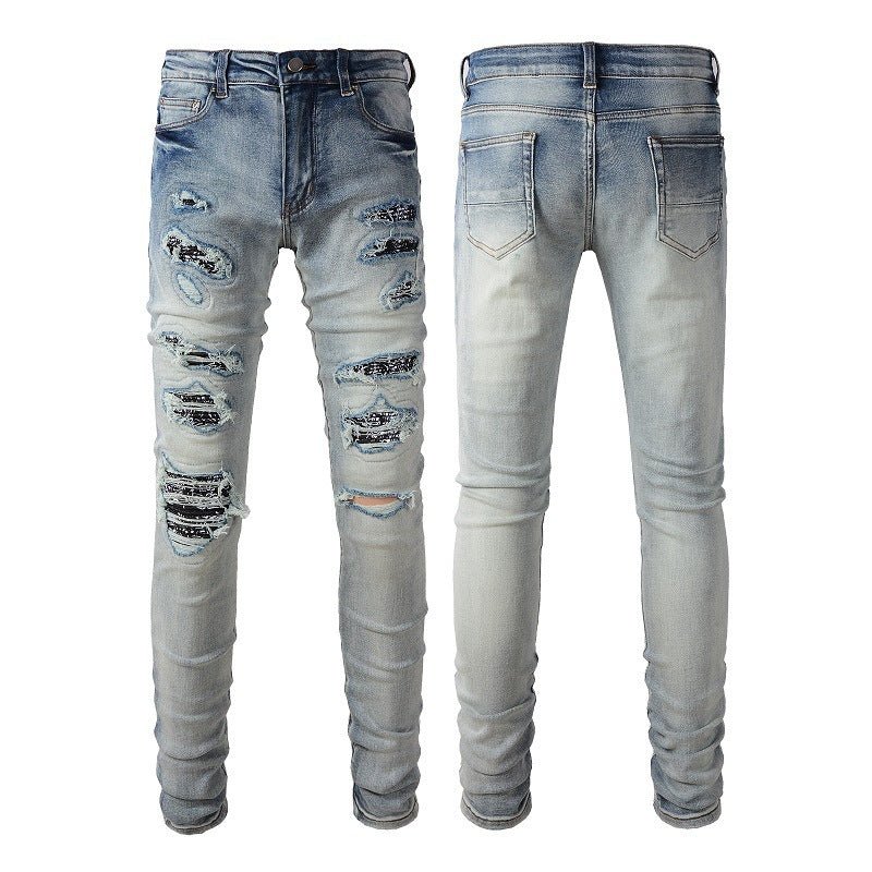 Men's Hole Slim Denim Pants - PratSN
