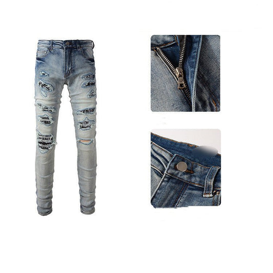 Men's Hole Slim Denim Pants - PratSN