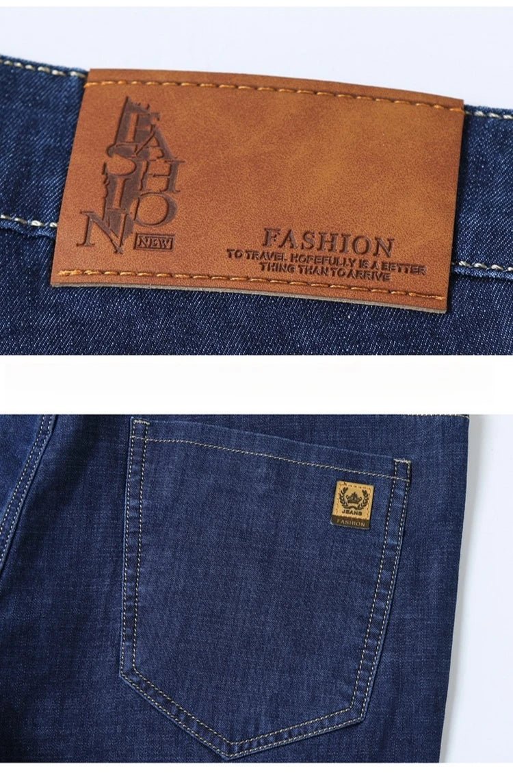 Men's Ice Silk Jeans Summer New Lyocell Thin Business Casual Denim Pants Classic All Match Slim Fit Straight Elastic Jean Male - PratSN