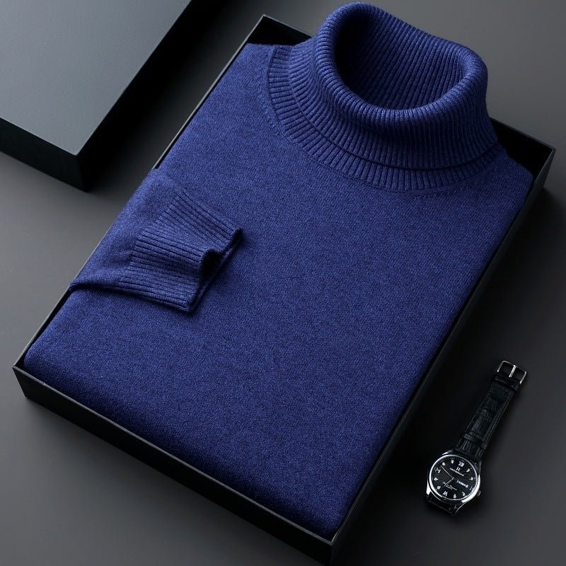 Men's Imitation Knitwear Turtleneck Color Thick Bottoming Shirt - PratSN