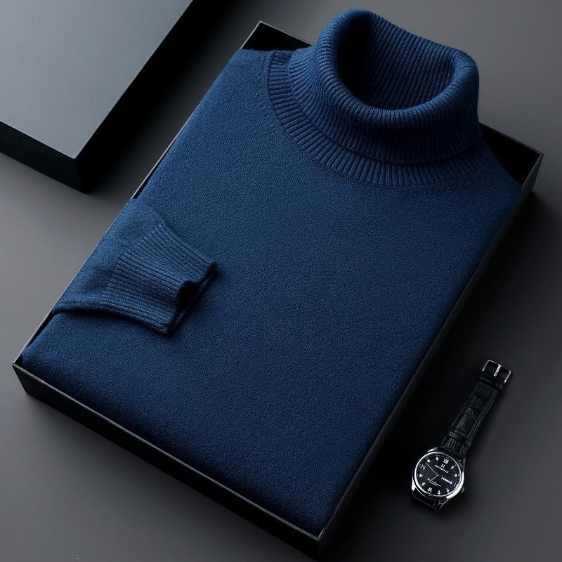 Men's Imitation Knitwear Turtleneck Color Thick Bottoming Shirt - PratSN
