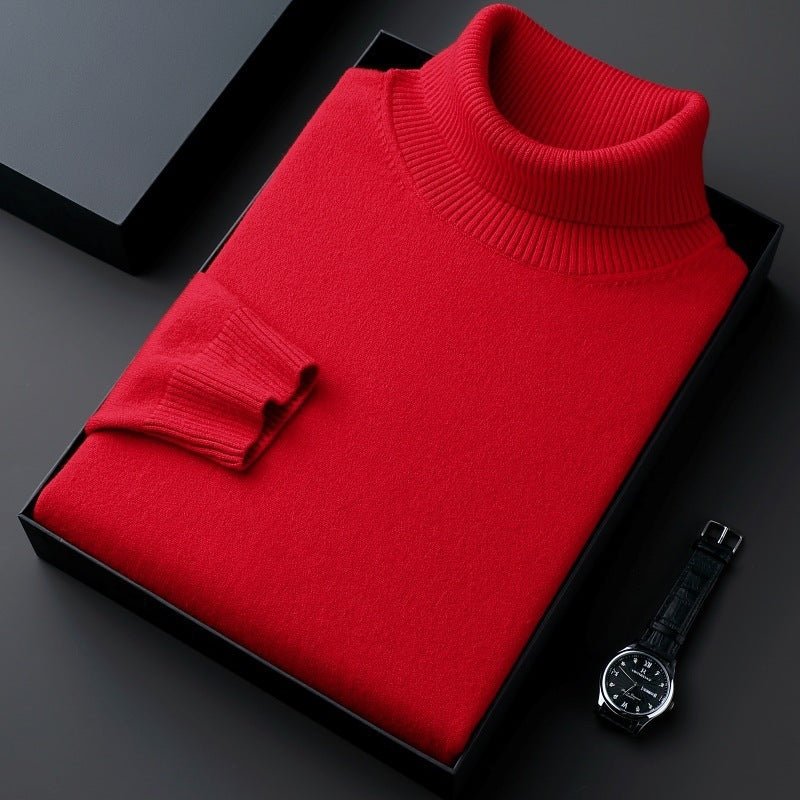 Men's Imitation Knitwear Turtleneck Color Thick Bottoming Shirt - PratSN