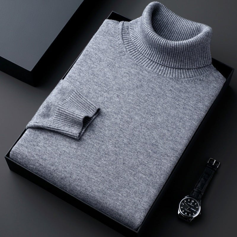 Men's Imitation Knitwear Turtleneck Color Thick Bottoming Shirt - PratSN