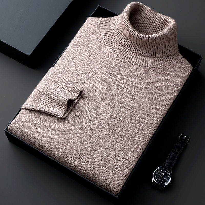 Men's Imitation Knitwear Turtleneck Color Thick Bottoming Shirt - PratSN